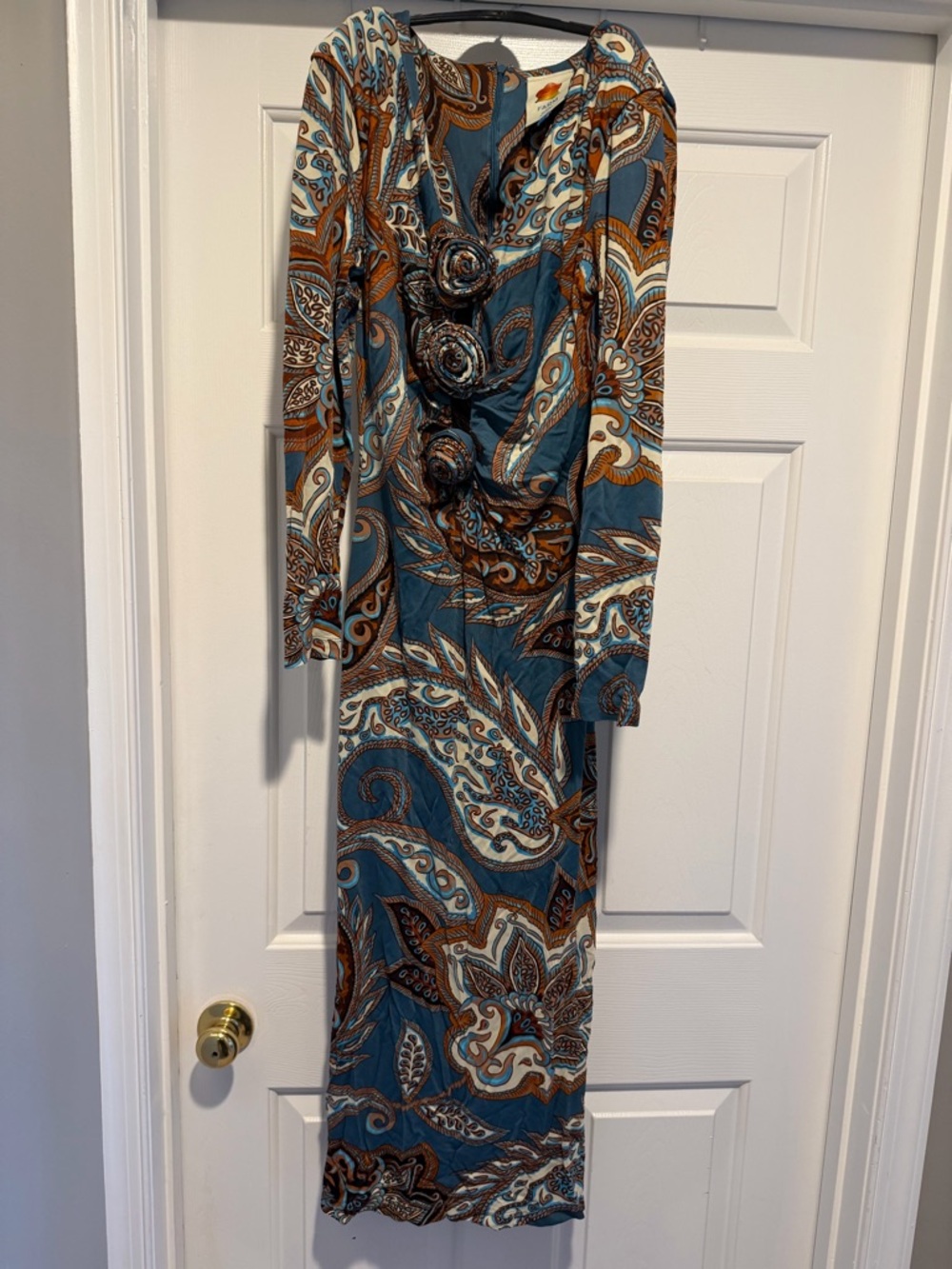 Blue Paisley Long Sleeve dress